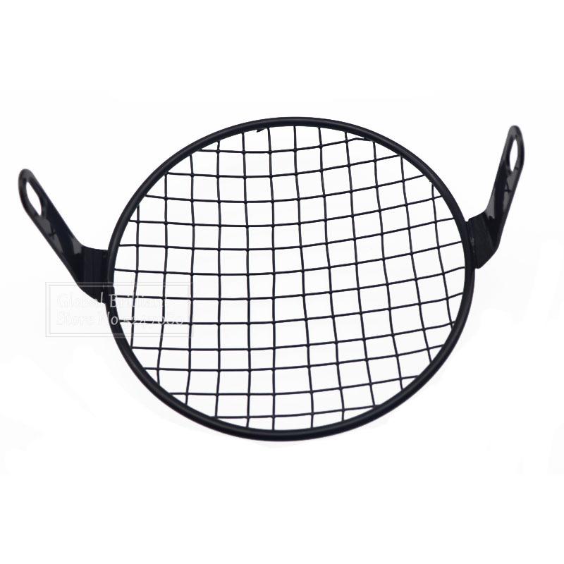 Универсальный 7-дюймовый ретро стиль мотоциклетная фара сетка решетка маска защитные квадратные металлические крышки аксессуары алмаз анти-столкновения