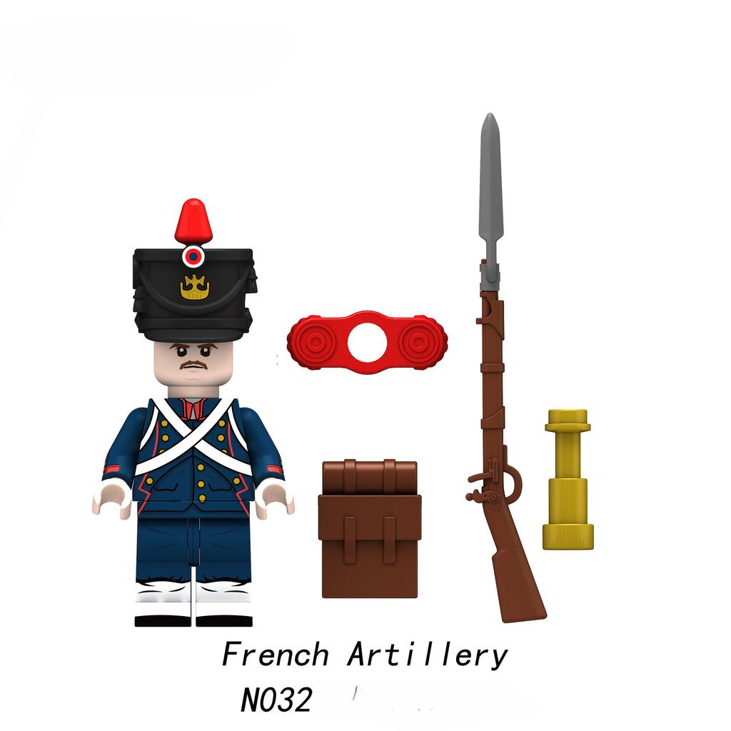 Наполеоновские войны, военные солдаты, строительные блоки, WW2, мини-фигурки, французские, британские, стрелковые винтовки, оружие, игрушки для детей