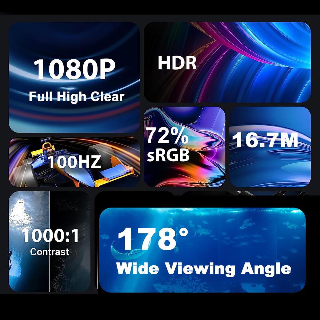 Portable Monitor 18.5 ''FHD 100Hz Computer Monitor Gaming Monitor Office Monitor for Laptop MacBook