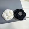 Retro Velvet Camellia Collar Pin Black Flower Brooch Mourning Brooches Tie Corsage Female Suit Shirt Necktie Jewelry