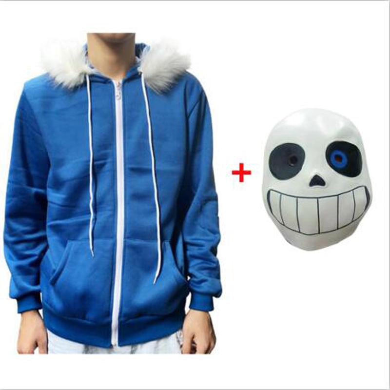 Anime Sans Undertale Cosplay Costume Hoodies Latex Mask FRESH SKELETON Jacket Sans Plus Velvet Costumes