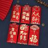 6pcs Blessings Printing Lucky Money Bag Solid HongBao Chinese New Year Red Envelope Kids