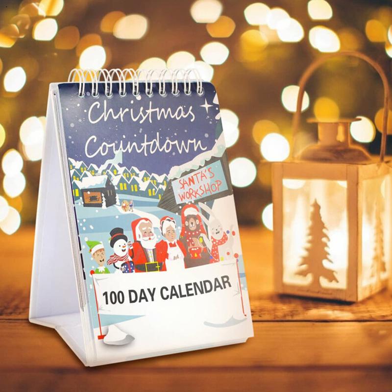 100-дневный рождественский календарь обратного отсчета. Прочный и высококачественный праздничный настольный календарь обратного отсчета. Отрывной календарь обратного отсчета.