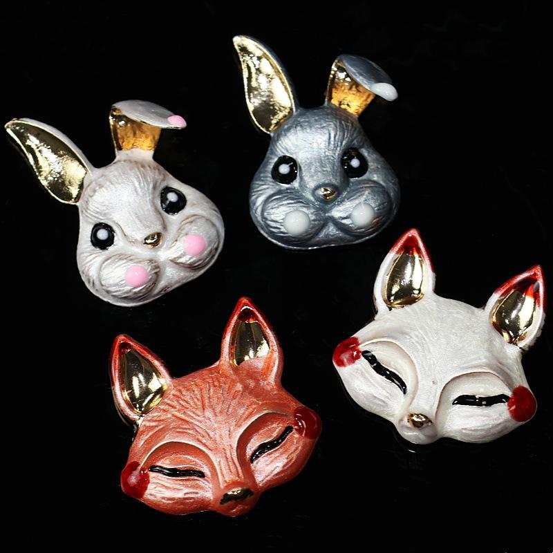 10Pcs Cute Dripping Rabbit Fox Without C Buckle DIY Hair Accessories Shoes and Clothing Alloy Accessories