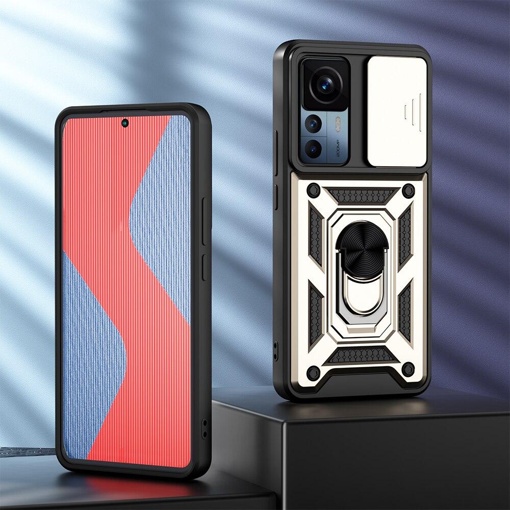 KEYSION Противоударный чехол для Xiaomi 12T Pro 5G, защитное кольцо для камеры, чехол-подставка для телефона Redmi K50 Ultra