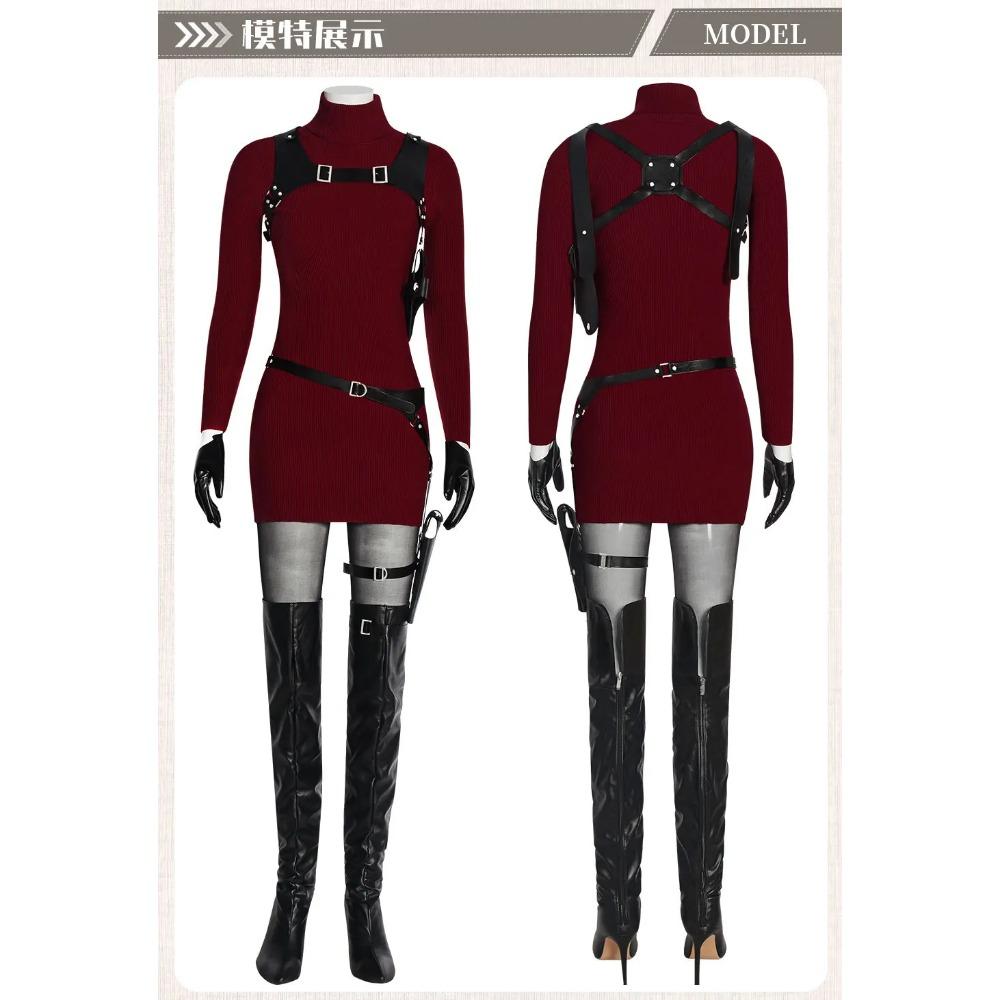 Horror Game Movie Resident Evil 4 Ada Wong Cosplay Full Set Same Style Outfit Halloween Carnival Comic Con Stage Cosplay Suit