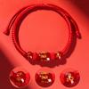2025 Snake Year Lucky Red Rope Bracelet Zodiac Snake Adjustable Braided Hand Chain Women  Jewelry