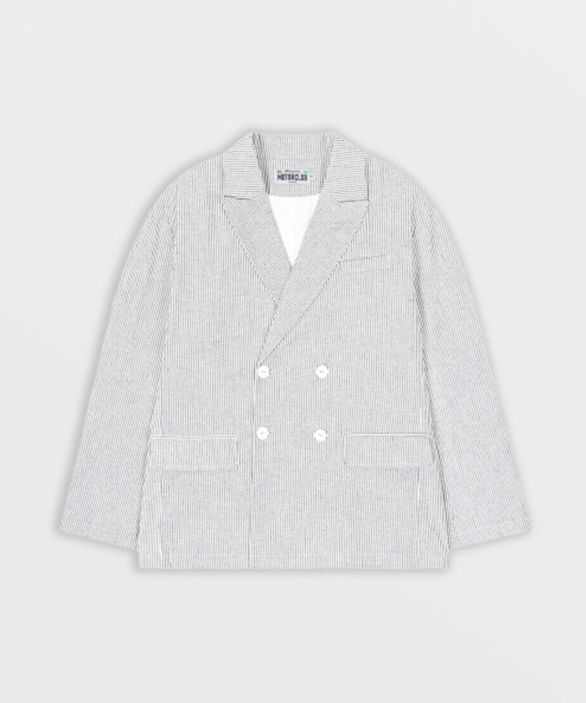 SAFARISPOT Legion Motors Club Striped Double Button Jacket (Ivory)
