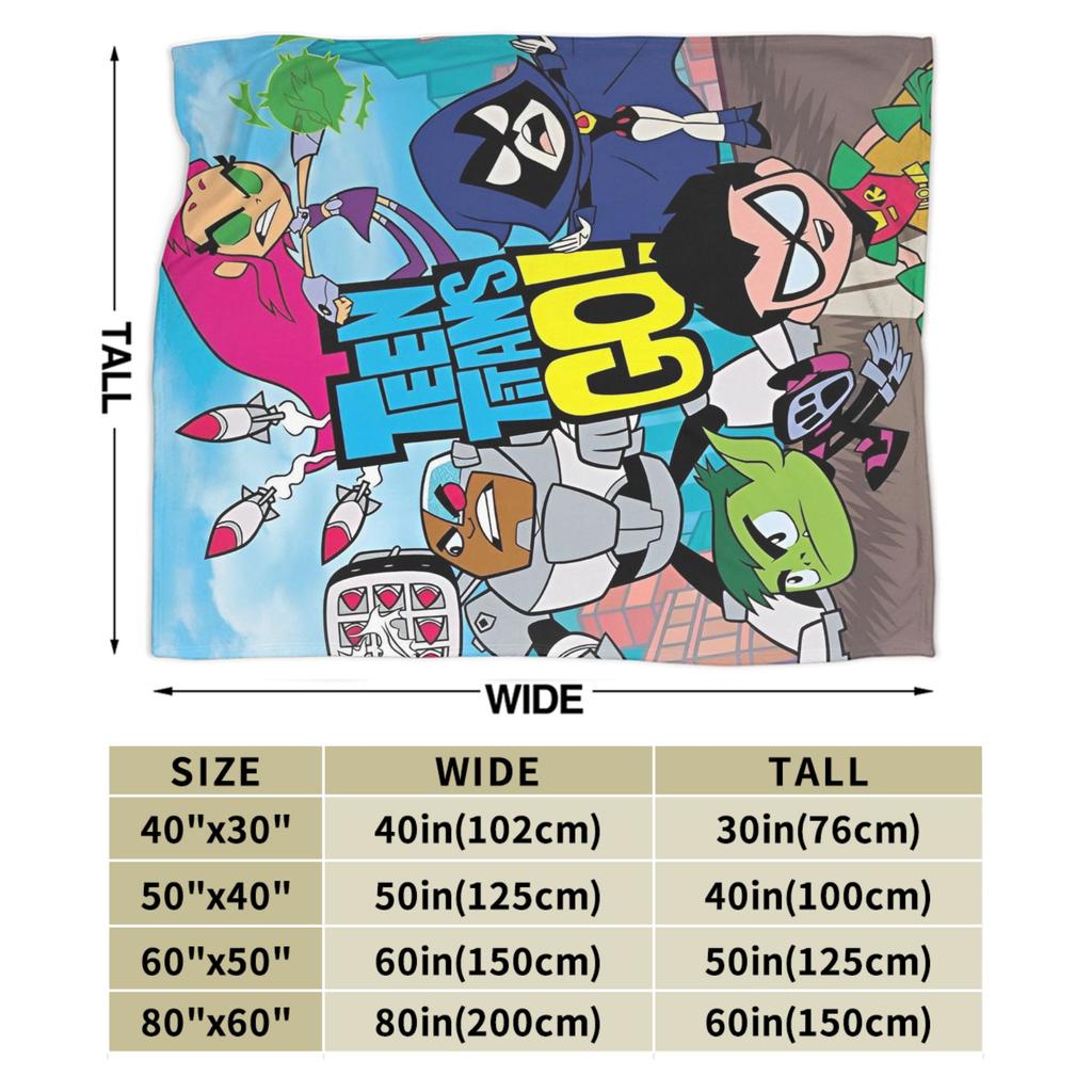 Плед Teen Titans Go Family Blanket из фланели в винтажном стиле, мягкий, для обивки кресел и диванов, зимний.
