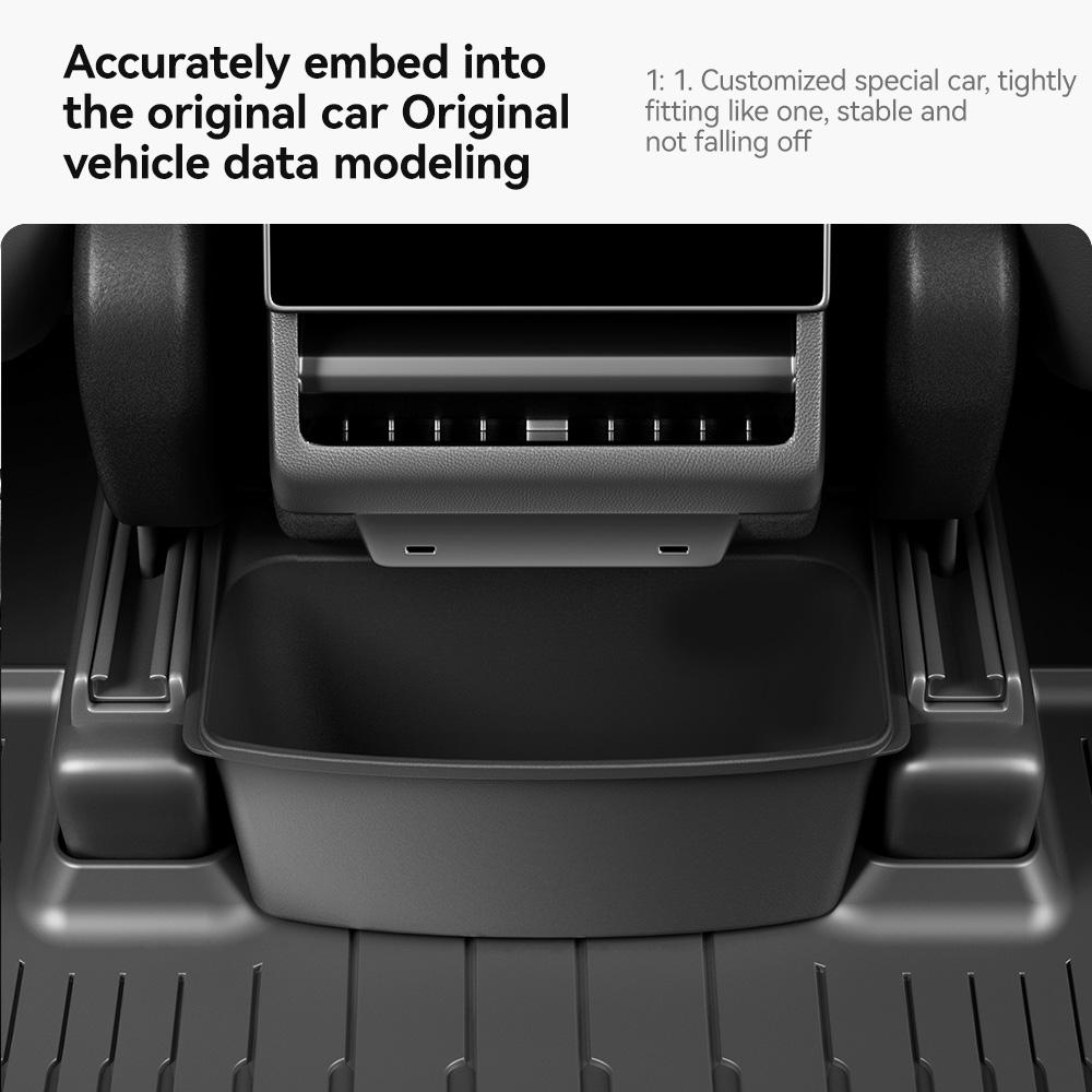 YZ For Tesla Model 3 Y Highland Juniper 2025 Rear Seat Storage Box Organizer Center Console Bins Backseat Trash Can Garbage Bag
