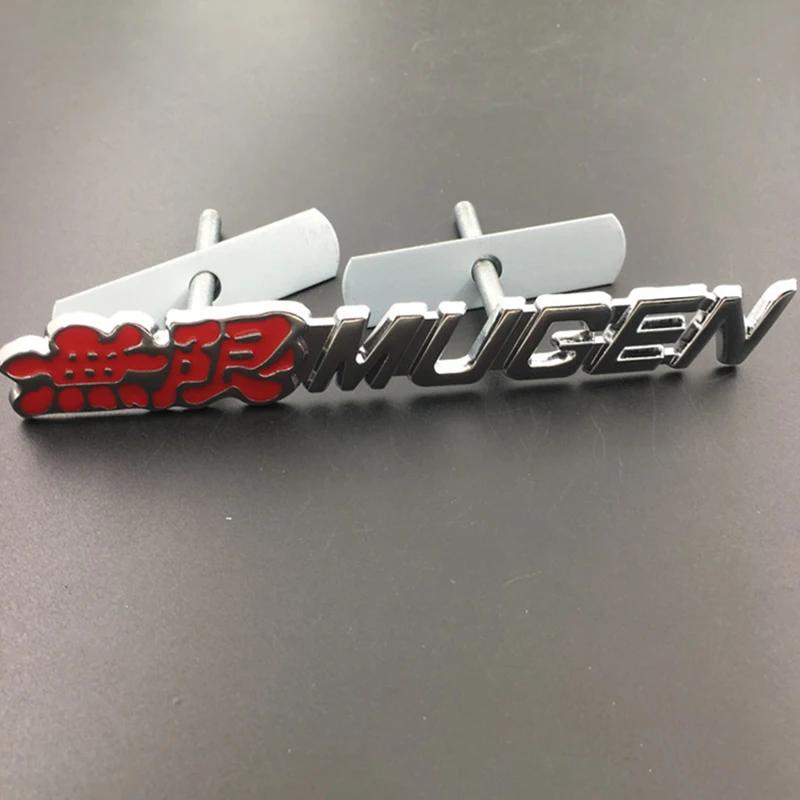 3D Metal Mugen Letters Car Front Grille Badge Rear Trunk Emblem Sticker For Honda Civic CRV H-RV City CRZ Fit Spirior