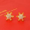 Korean Zircon Snowflake Christmas Eve Gold-Plated Earrings for Women