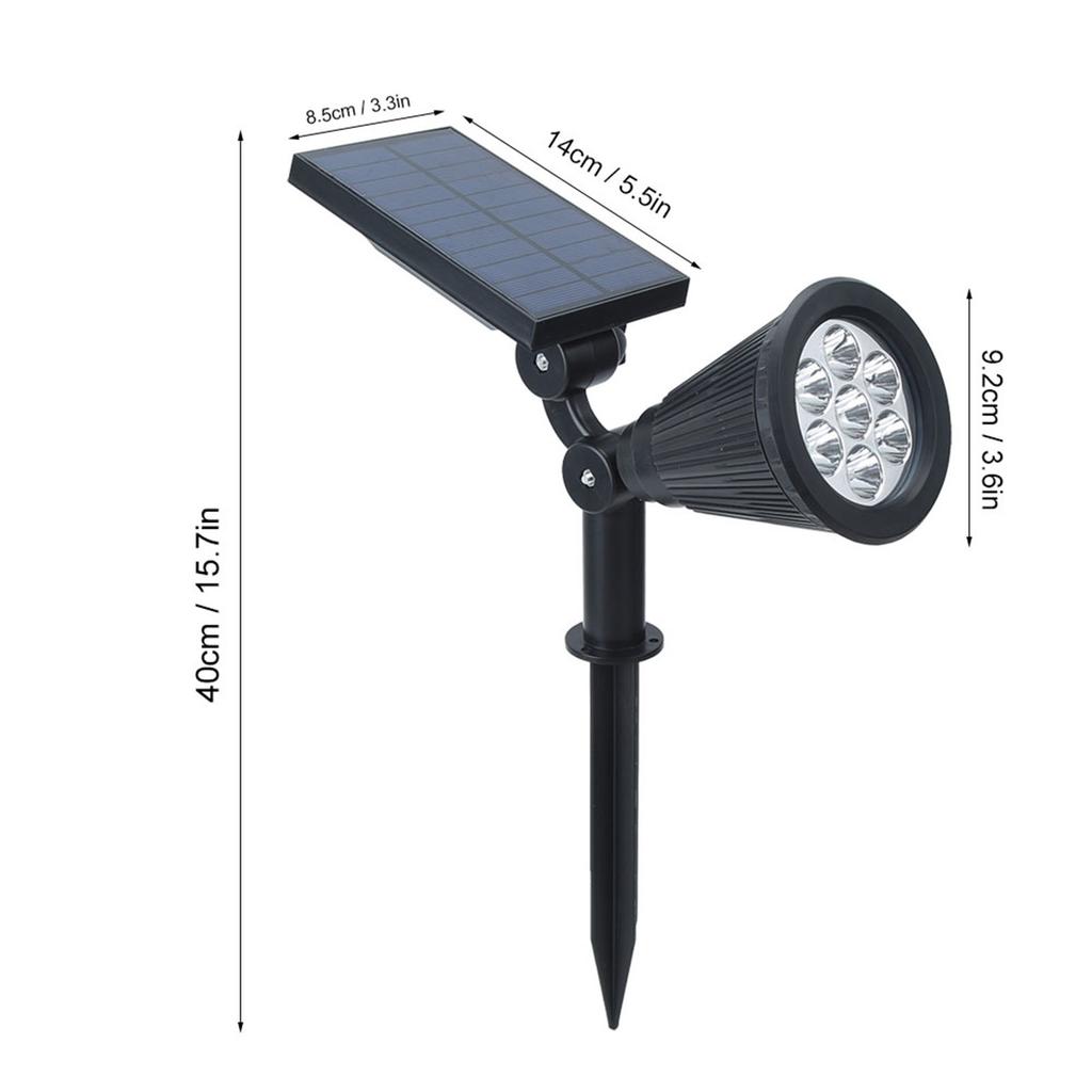 Waterproof 2pcs 7LED Solar Lawn Lights Spotlights Outdoor Garden Yard Landscape Spike Light