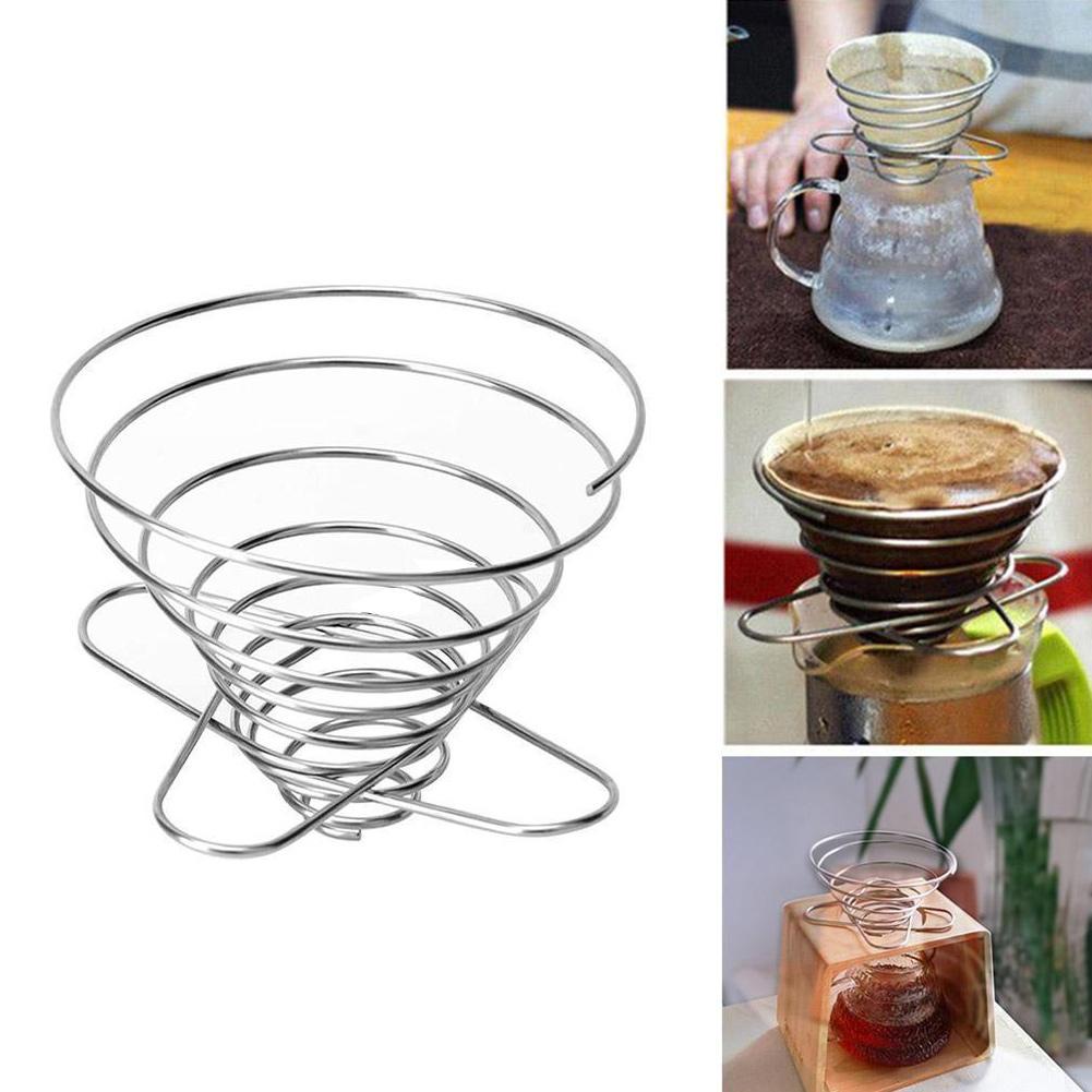 Foldable Coffee Filter Cup Spring Portable Mini Coffee Steel Bar Coffeeware Kitchen Dining Filt D6Z4
