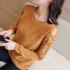 Women Knitted Pullover Tops Women Hollow Out Long Sleeve Ladies Thin Crochet Jumper Solid Womens Knitted Sweaters