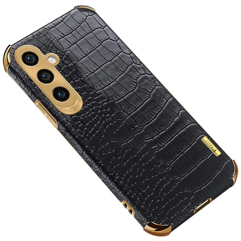 For Samsung Galaxy A05s 4G Case Crocodile Texture Electroplated Leather+TPU Phone Protection Cover