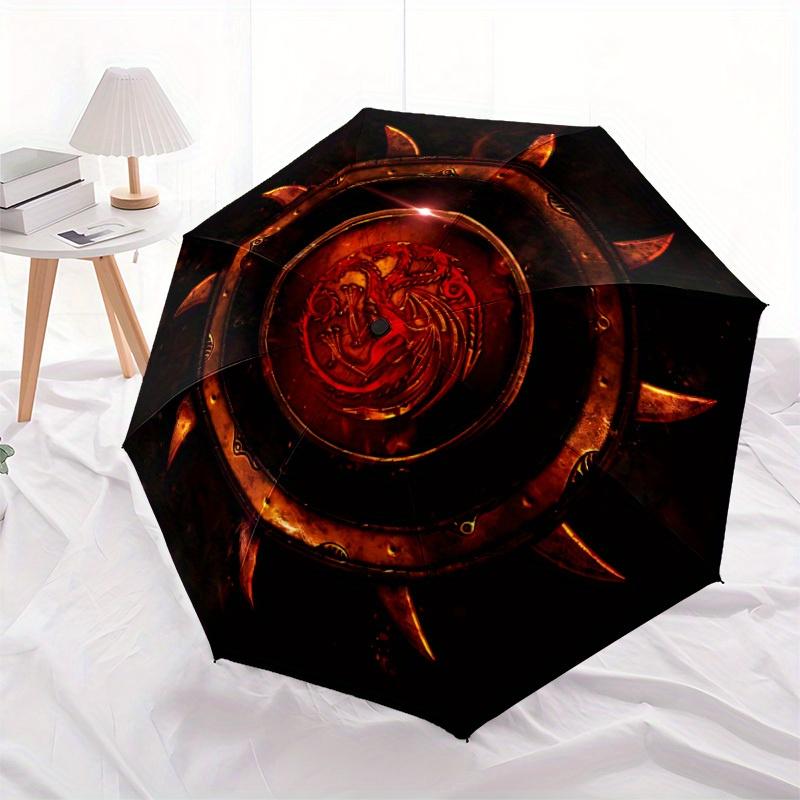 1pc Game of Thrones House Targaryen Windproof Automatic Windproof Umbrella, Lightweight for Women/Men, Perfect Christmas Gift 0811222