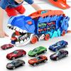 City Dinosaur Ultimate Hauler Track Toy with 12 Metal Cars Ultimate Transporter Hauler Toddler Toys Toddler Truck Toys for Boys