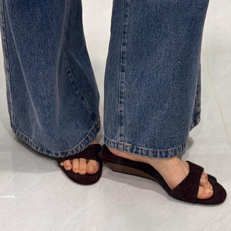 Модные летние женские шлепанцы с открытым носком, элегантные шлепанцы на танкетке, женская обувь для вечерней вечеринки