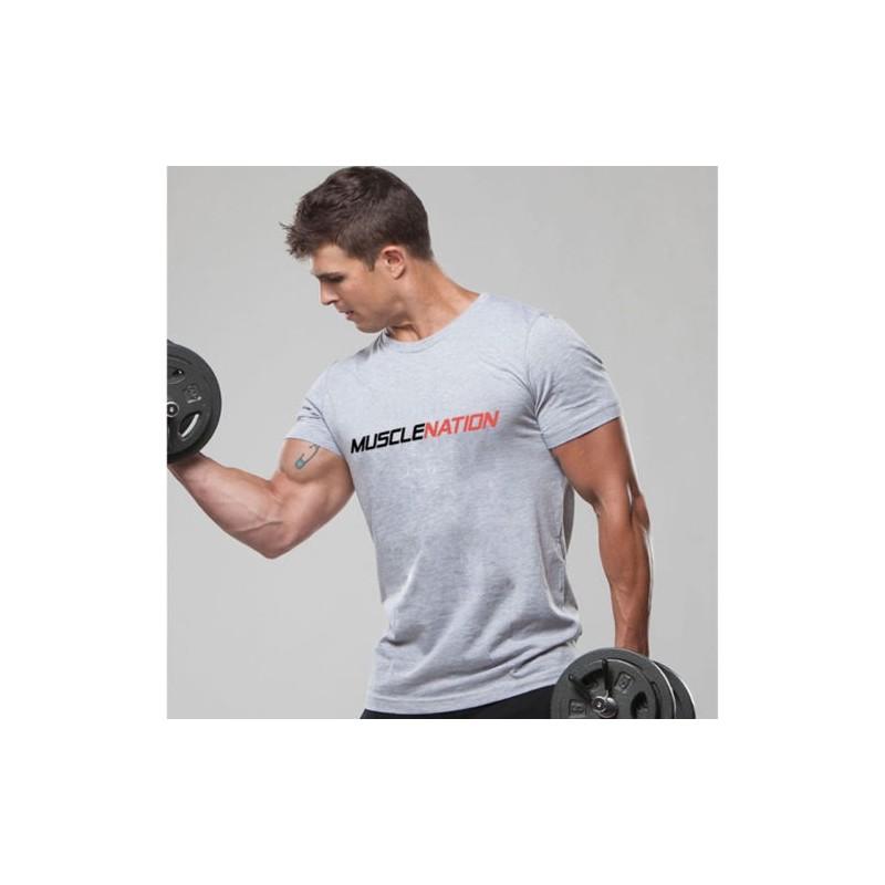 Muscle Gym Homme Musculation Coton Sports Fit Musclenation Fitness Tee Tshirt