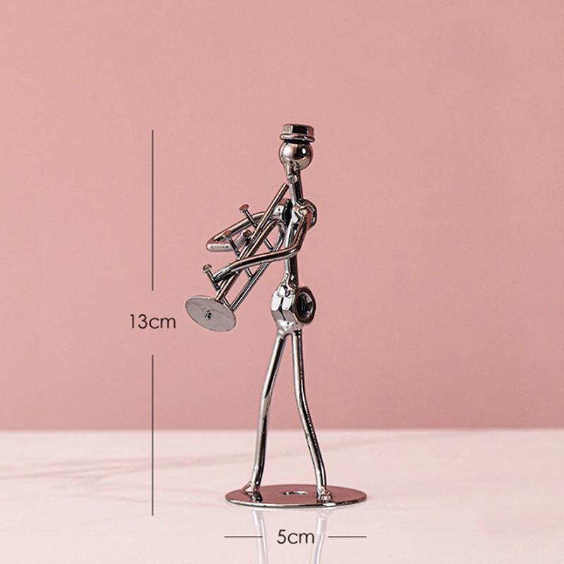 Металлический музыкант, гитарист, статуя, музыкальный инструмент, маленькое железо, искусство, коллекционная кафе, офис, книжная полка, украшение статуэтки для дома