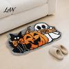 Thickened Cashmere-like Rug Halloween Bath Mat, Non-Slip Fluffy Ghost Rug, Gothic Pumpkin Absorbent Washable Dirt-resistant Floor Mat Bathroom