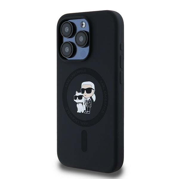 Karl Lagerfeld Klhmp15Lscmkcrhk Iphone 15 Pro 6.1 Czarny/Black Hardcase Silicone Karl & Choupette Magsafe