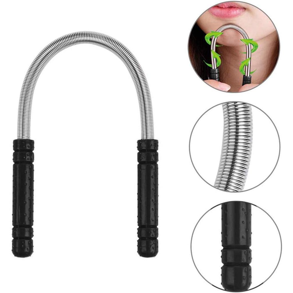 Facial Hair Remover Spring,Threading Hair Removal Removes Hair ,Epilator Stick and Eyebrow Shaping Razor,Cleaning Epilator Stick Beauty Tool