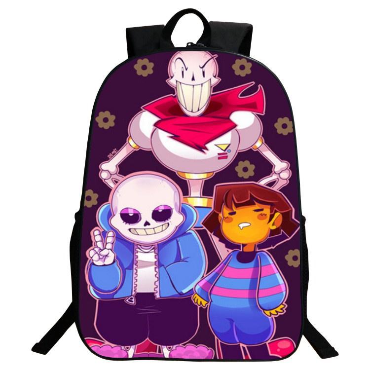 Детский рюкзак Undertale Sans 16 дюймов из прочного полиэстера с регулируемыми мягкими плечевыми ремнями