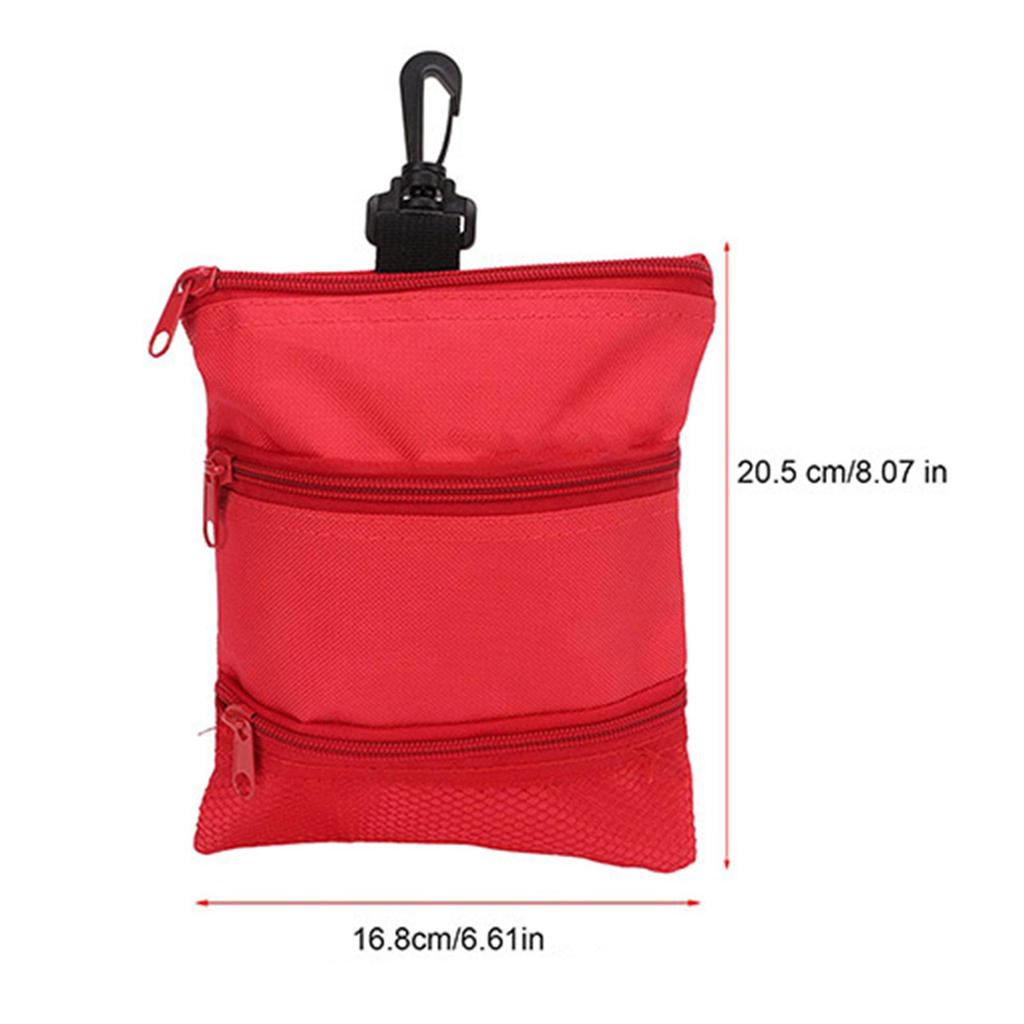 Golf Tee Holder Professional Multipurpose 3 Zippered Pockets