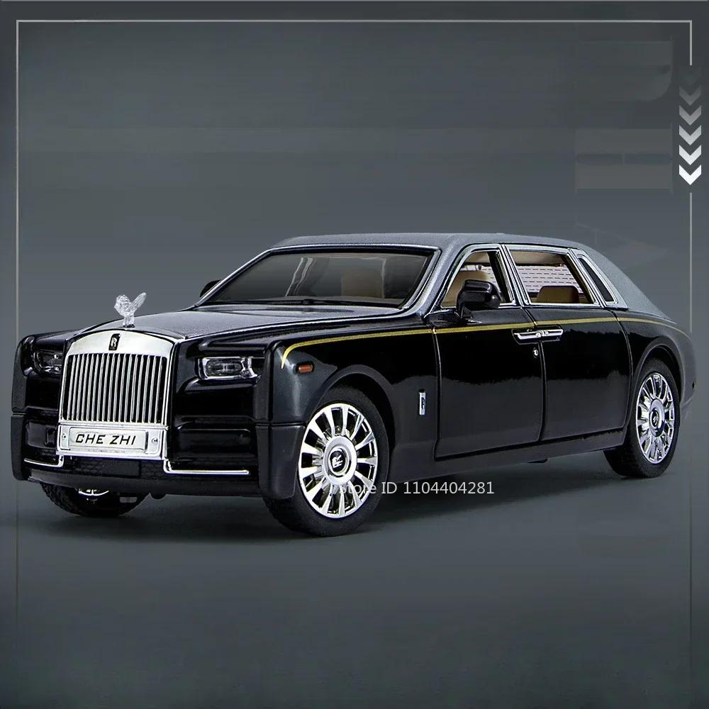 1:24 Игрушки Rolls Royce Spectre Phantom Миниатюрная модель автомобиля Литье под давлением Сплав Звук Свет Оттянуть Назад Рулевое управление передним колесом Подарок другу