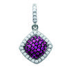 [L6696] - Silver Pendant 'Sissi' Pink White Silver (rhodium-plated) - 10x10 Mm