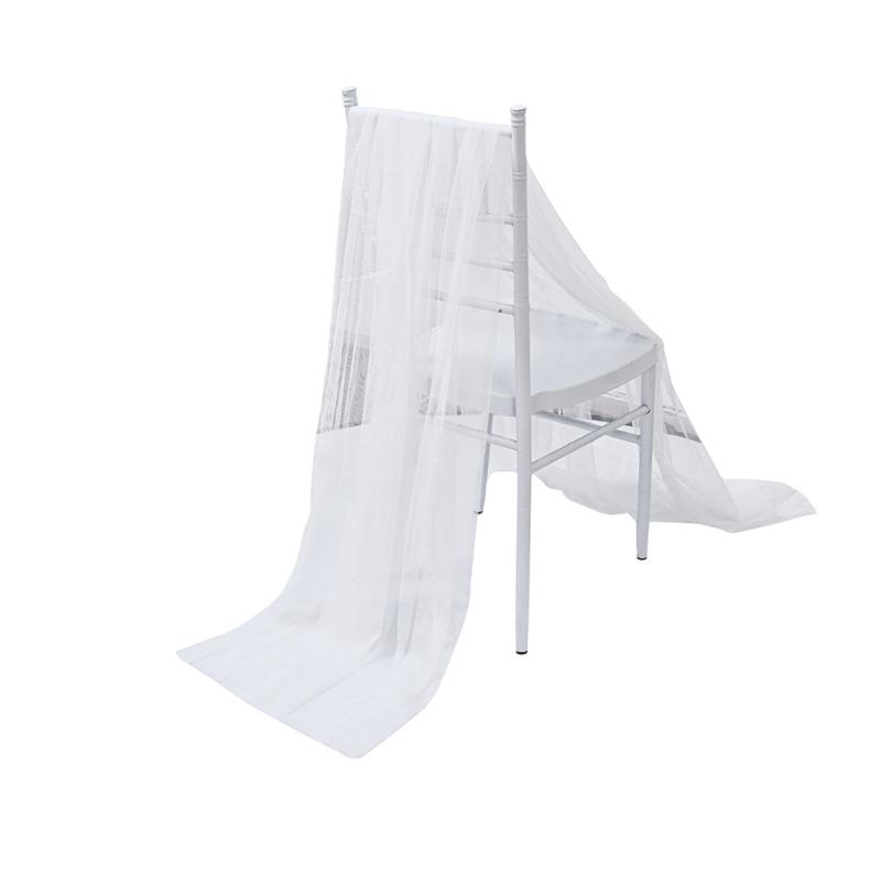 Wedding Chair Sashes Tulle Wedding Aisle Back Side Decorations Sheer Tulle Fabric For Wedding Props