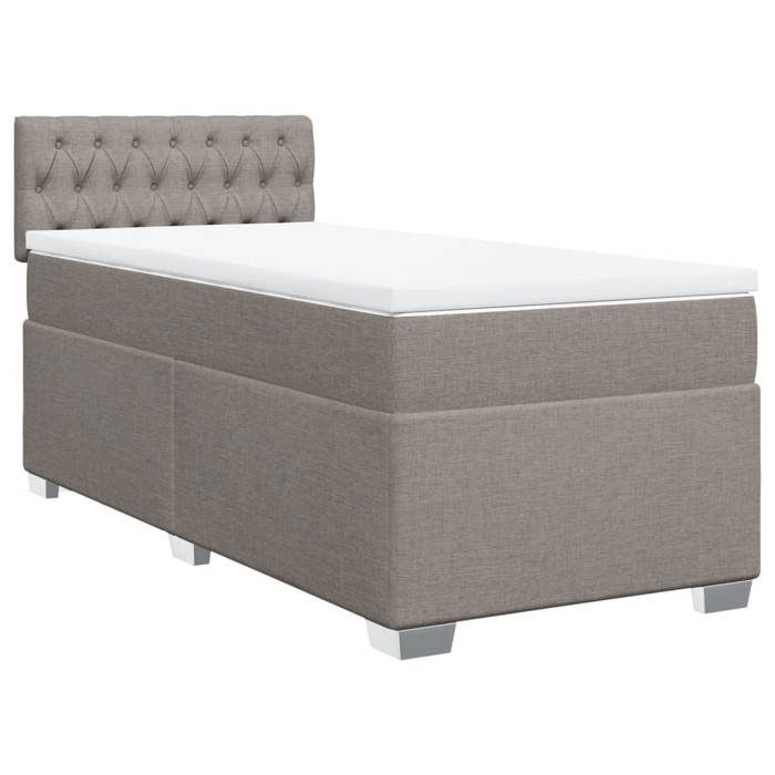 Maison Exclusive - Sommier à lattes de lit avec matelas Taupe 100x200 cm Tissu