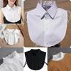 Women's Solid Colour Black White Vertical Small Flip Collar Versatile Shirt Jumper Jumper Fashion Lace False Collar Four Seasons