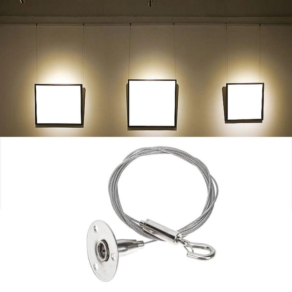 2Pcs Heavy Duty Suspension Steel Rope 1/2/3m Wall Mount Lanyard Picture Hanging Wire Billboard