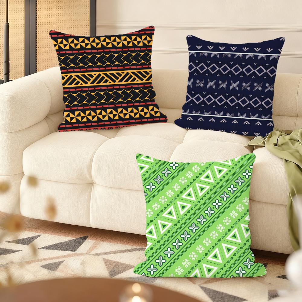 Samoan Tribe Samoa Totem Cushion Cover Soft Short Plush Pillow Cover Smooth Cozy Texture Aesthetic Cushion Case Home Decor