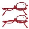 Magnifying Makeup Glasses Single Lens Rotatable Fashionable Eye Make Up Glasses for Women Red