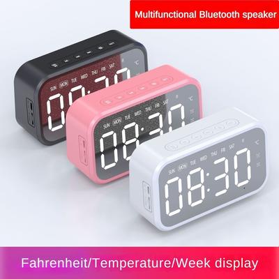 Уличный портативный беспроводной Bluetooth-динамик с вставкой карты, маленький домашний будильник, интеллектуальное многофункциональное зеркальное радио