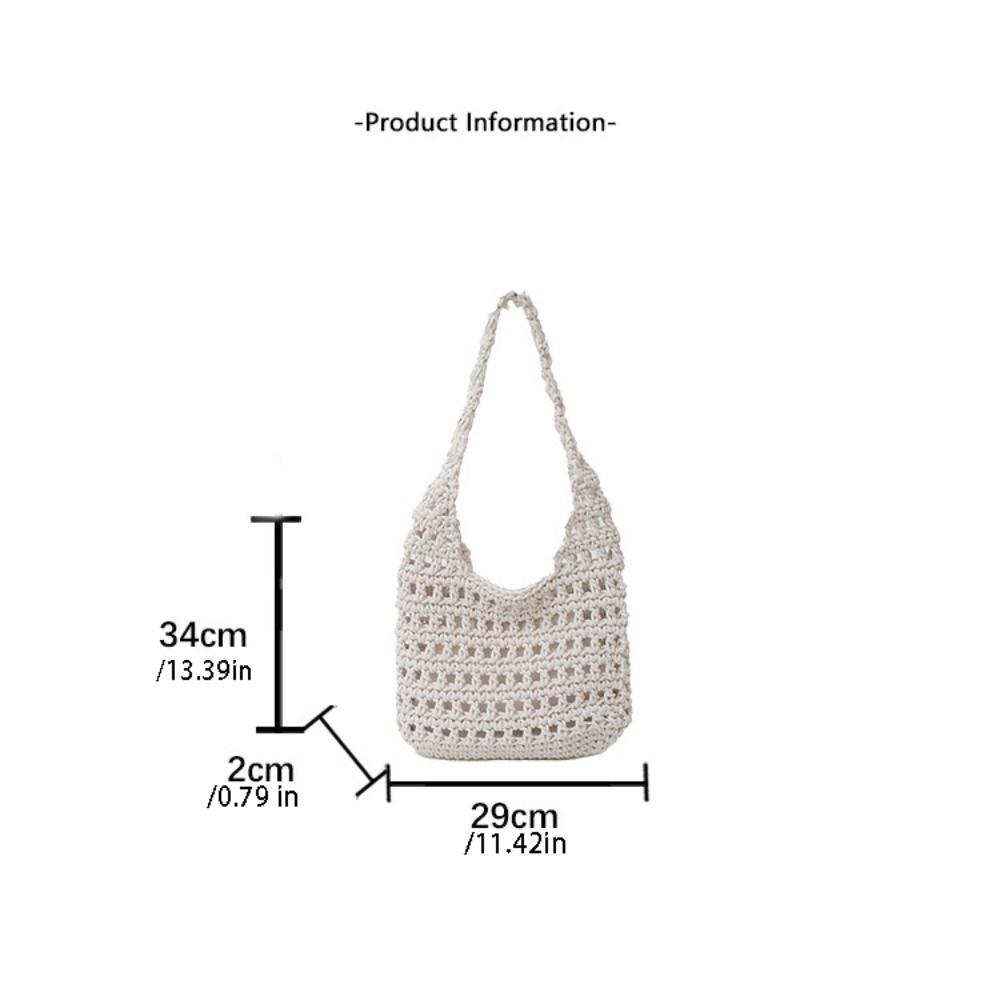 Korean Style Hollow Out Knitted Weave Bag Braided Beach Bag Sweet Crochet Tote Bag Ladies/Girls