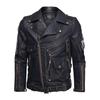 PYJTRL Men's 3D Three-dimensional Multi-pocket Retro Suit Collar PU Leather Jacket Coat