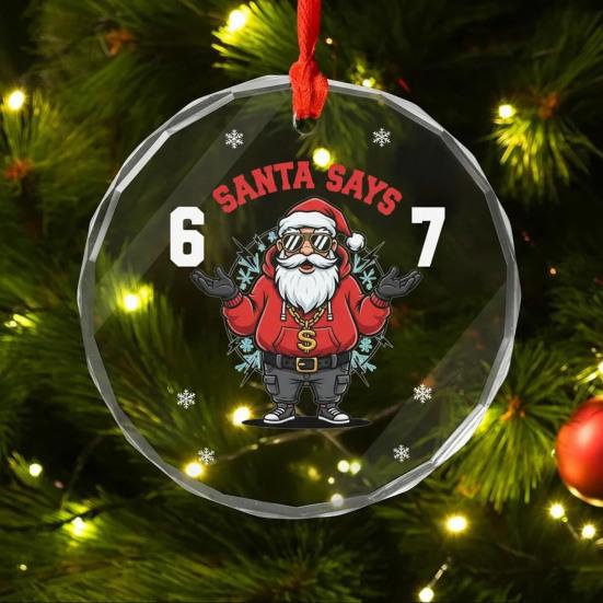 Санта говорит шесть семь рождественское украшение смешной 67 мем подвесное украшение рождественский прикол подарок для друзей семьи