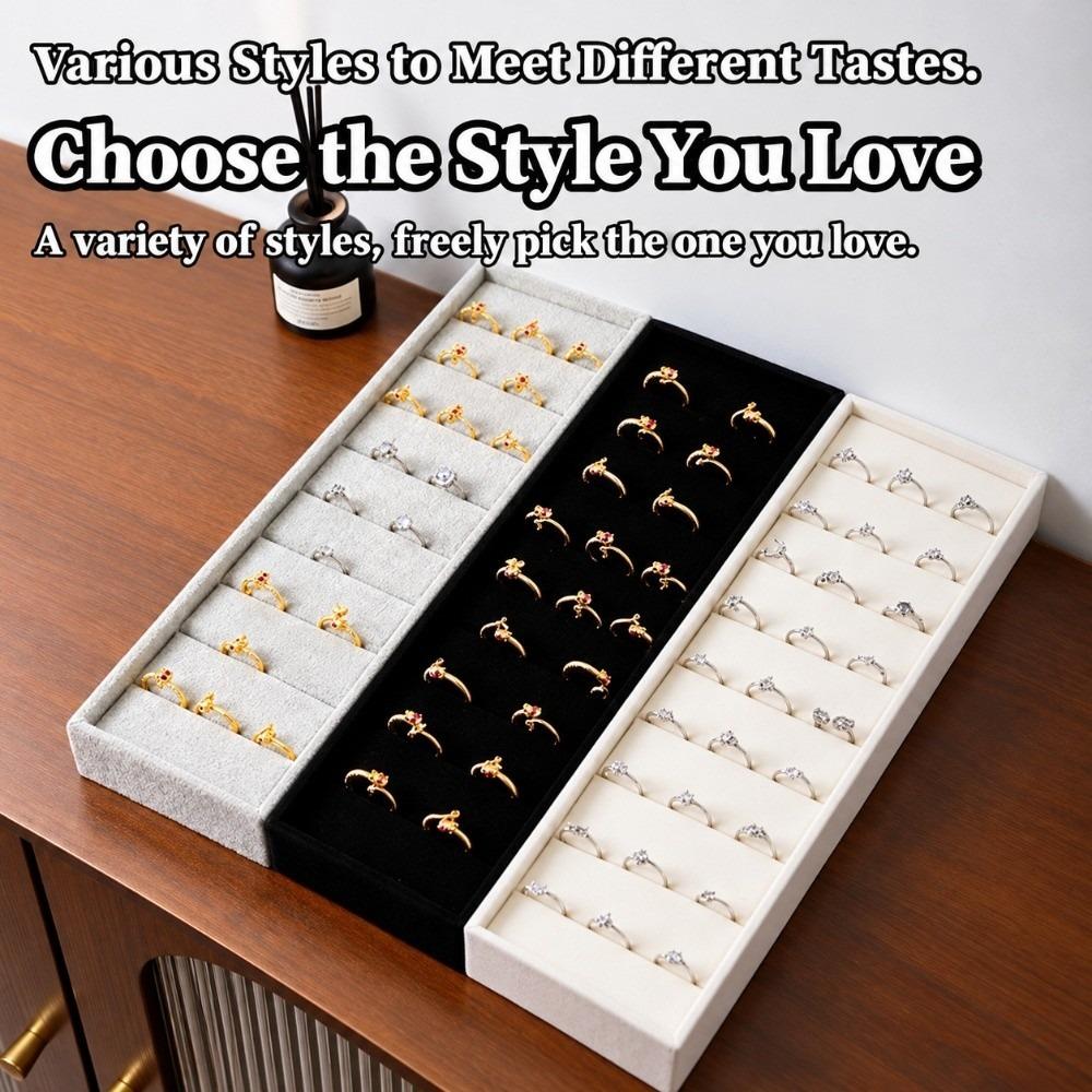 10 Slots Ring Holder Velvet Surface Jewelry Stand New Jewelry Display Tray Retail Showcase