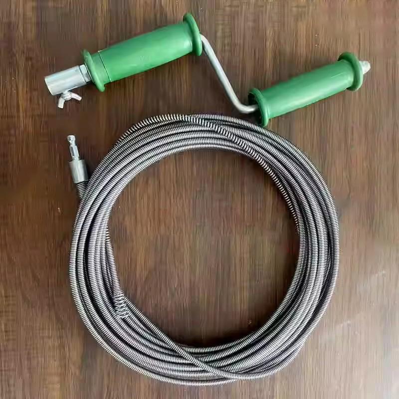 1-10M Sewer Dredging Spring Electric Drill Drain Cleaner Machine Extension Sewer Pipe Dredger Cleaning-Spring Bathroom Kitchen