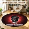 Round Rug Custom NameBukayo Saka Pattern Non Slip Carpet Home Floor Decor