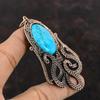 Tibetan Turquoise Pendant Copper Wire Wrapped Pendant Dainty Copper Jewelry Handmade Octopus Pendant Gift For Her Wire Wrap Gemstone Jewelry