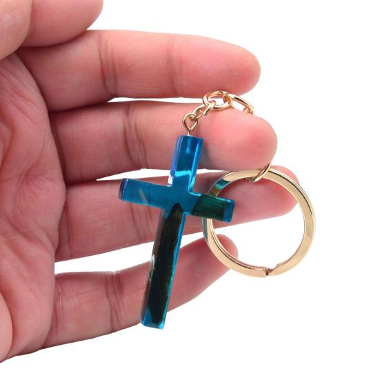 Брелок ручной работы из сушеных цветов, подвеска из смолы, многоцелевой сверкающий сувенир, подарки, брелок с крестом, сумка, орнамент для женщин и мужчин, ювелирные изделия, мода