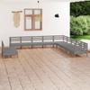 Day and Night - Day and Night Garden Furniture Set 11 Pieces Solid Gray Pine Wood