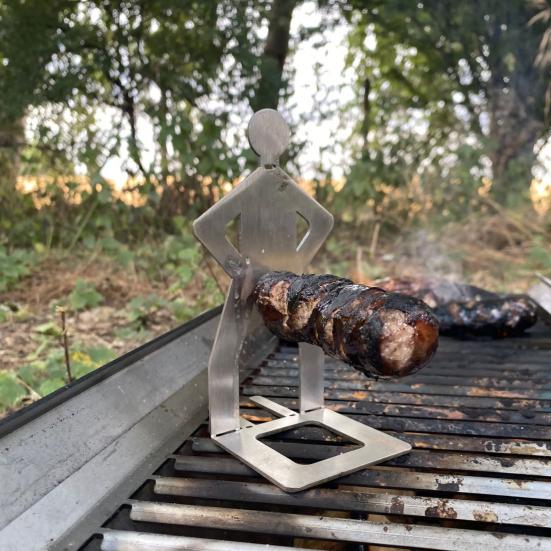 Стойка для колбасы для барбекю, прочная вилка для барбекю из нержавеющей стали, новинка, забавный держатель для гриля для костра, кемпинга