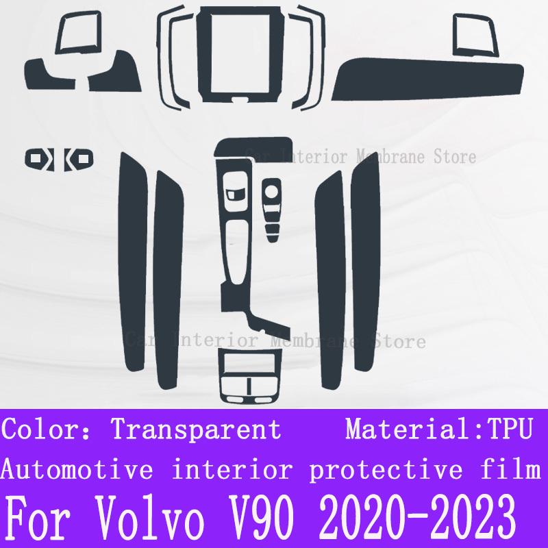 For Volvo V90 - Car Interior Center Console Transparent TPU PPF Protective film Anti-scratch Repair film Accessories